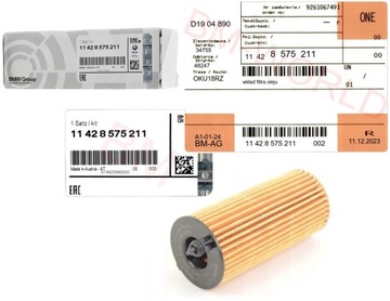 Nowy Oryginalny OE BMW filtr oleju BMW F10 F20 F30 X3 X4 z ASO