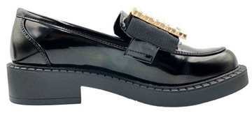 ТУФЛИ НА ПЛАТФОРМЕ С ЦИРКОНИЙНЫМИ МОКАСИНАМИ 36