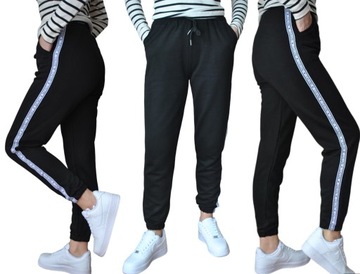 Damskie spodnie dresowe super garunek r.XL/XXL czarne 95% BAWEŁNY