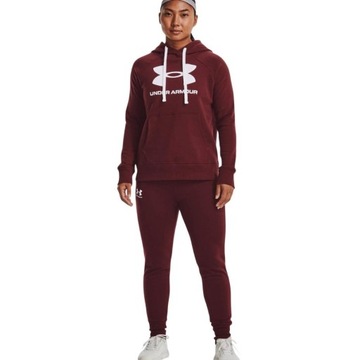 Spodnie damskie Under Armour Rival Fleece bordowe R. M