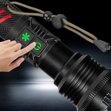 МОЩНЫЙ ТАКТИЧЕСКИЙ СВЕТОДИОДНЫЙ ФОНАРЬ, ПОИСК, ОТРАЖАТЕЛЬ, ЗУМ POWERBANK