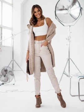 ALICE БЕЖЕВЫЙ КАРДИГАН С КАПЮШОНОМ - БЕЖЕВЫЙ