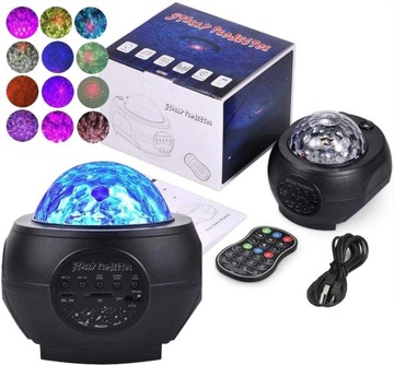 Smart Projektor Gwiazd LED BT MUZYKA PILOT LAMPKA NOCNA RZUTNIK GWIAZD