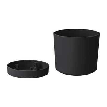 ЦВЕТОЧНЫЙ ГОРШОК НА ПОДСТАВКЕ 13 СМ, АНТРАЦИТОВЫЙ ПЛАСТИК