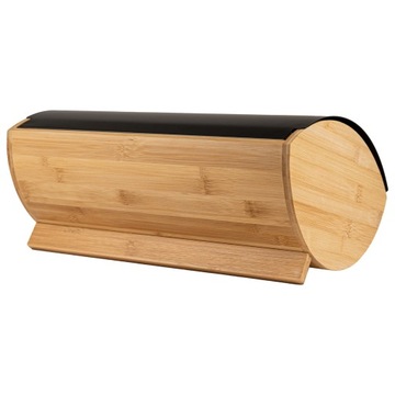 ЧЕРНАЯ ХЛЕБНАЯ КОРОБКА БАМБУК ДЕРЕВЯННЫЙ КОНТЕЙНЕР ДЛЯ ХЛЕБА СТАЛЬ