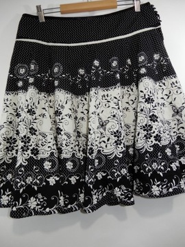 Spódnica midi bawełniana czarna kwiaty midi New Look 38 M