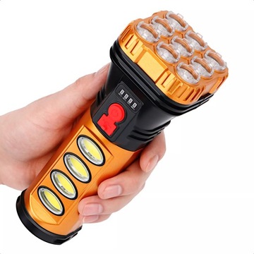 MOCNA LATARKA WIELOFUNKCYJNA 13 x LED T6 WOJSKOWA