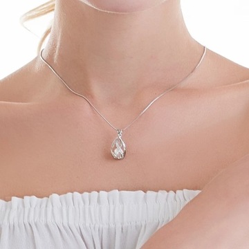 Серебряный кулон-колье с жемчугом, фианитами, ОЖЕРЕЛЬЕ PEARL BUBBLE, ЖЕМЧУГ