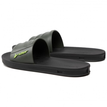 Мужские черно-зеленые шлепанцы Rider Street Slide