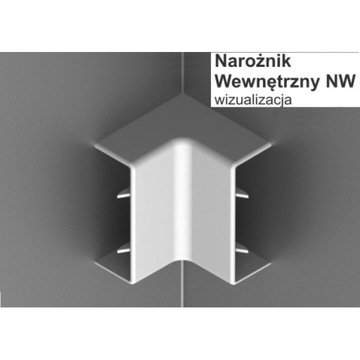Narożnik wewnętrzny AKS Zielonka 111450 PCV biały 60x130