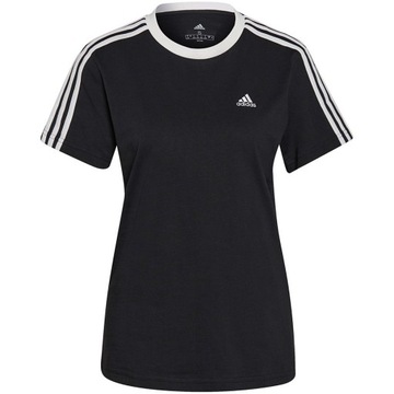 Adidas Koszulka Sportowa Damska Czarna Z 3 Paskami Białymi GS1379 r. M