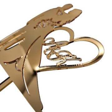 Золотой топпер для торта с инициалами ИНИЦИАЛЫ свадьба свадебное золотое зеркало