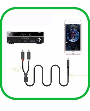 Kabel Przewód Audio JACK 3,5 mm 2x RCA Chinch STEREO 2M HQ Pozłacany