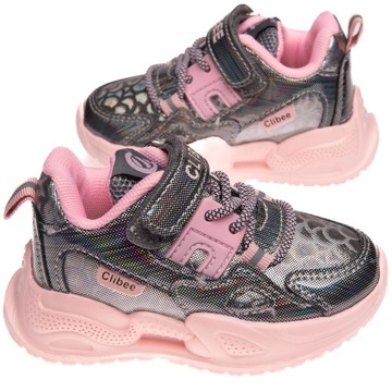 CLIBEE BUTY SPORTOWE GUN/PINK DZIEWCZĘCE ROZ 23