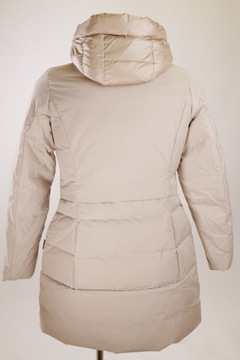 WOOLRICH Women's Light Beige Hooded Luxe Puffy Prescott Down Parka Jacket S