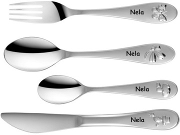 ПЕРВЫЕ СТОЛОВЫЕ ПРИБОРЫ РЕБЕНКА ИМЯ ОДИН ГОД, ГРАВИРОВКА