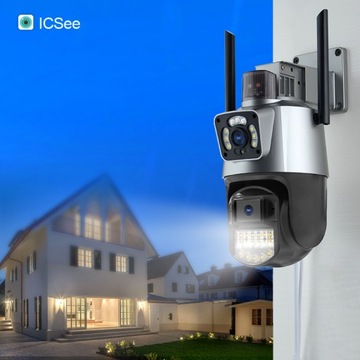 PODWÓJNA KAMERA IP 2W1 ZEWNĘTRZNA OBROTOWA WIFI 2x 3MPx FULL HD+ MONITORING
