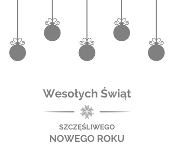 naklejki świąteczne Wesołych Świąt Nowy Rok Bombki dekoracja okienna