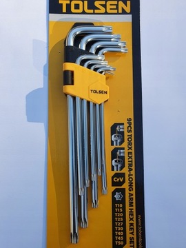 УДЛИННЫЕ КЛЮЧИ TOLSEN TORX С ОТВЕРСТИЕМ. 9шт.