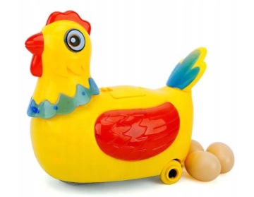 INTERAKTYWNA ELEKTRYCZNA KURA KURKA ZNOSZĄCA ZNOSI JAJA JAJKA ŚWIECI GDAKA