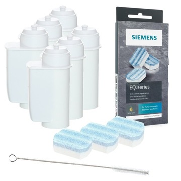 6x ФИЛЬТР + SIEMENS TZ80002 ТАБЛЕТКИ ОТ НАКИПИ + ЩЕТКА
