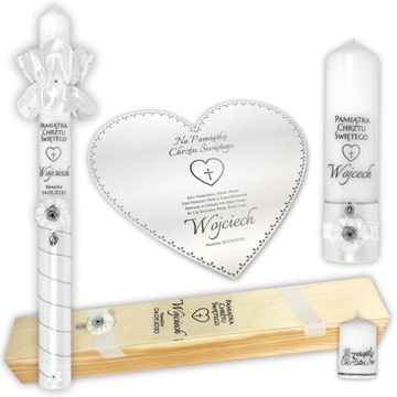 СВЕЧИ И КРЕЩЕННАЯ ОДЕЖДА, НАСТОЛЬНАЯ КОРОБКА + ПОДАРОК