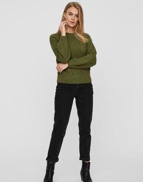 NOISY MAY SWETER ZIELONY BAWEŁNA BASIC 34 XS 1AEG