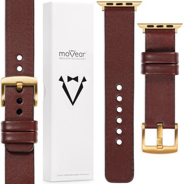 Pasek na Apple Watch Ultra 9 8 7 6 5 4 SE Elegancki Skórzany Kasztanowy