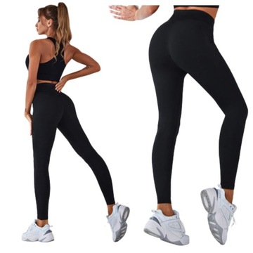 Legginsy Czarne Fitness Sport - Legginsy - sportowe, pushup