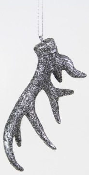 ПОДВЕСКА С БЛЕСКАМИ СЕРЕБРЯНЫЕ РОГА ОЛЕНЯ 16СМ