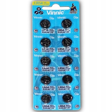 10x BATERIA VINNIC LR54 L1131 AG10 SR1130 G10 189