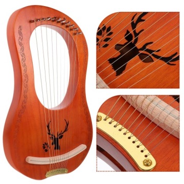 1ZEST LYRA SET 10 STRINGS ROSEWOOD COLOURED HARP