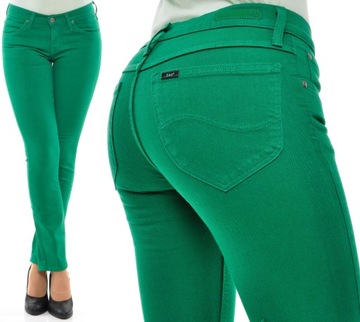 LEE spodnie SKINNY low GREEN jeans JADE _ W25 L33