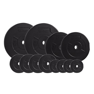 PLATINUM FITNESS ZESTAW OBCIĄŻENIA 45KG OBCIĄŻENIE BITUMICZNE BITUMIKI 29MM