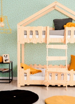 ДОМОВАЯ ЯРУСНАЯ КРОВАТЬ С ПЕРИЛАМИ == ДЕРЕВЯННАЯ