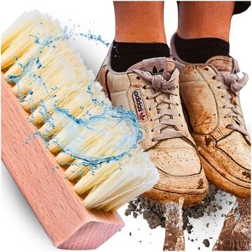 Szczotka z Twardym Włosiem Do Butów Podeszw + Szczotka z Miękkim Włosiem 2x