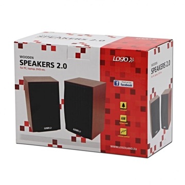 254L817 Динамики с логотипом SPZ1, 2.0, 6 Вт, коричневые,