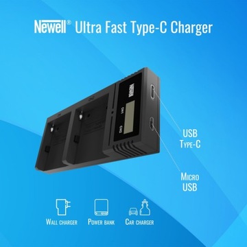 Зарядное устройство Newell Ultra Fast Type-C для NP-F, NP-FM