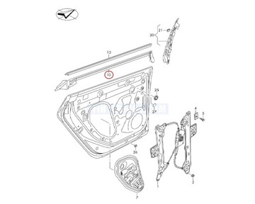 NOVÁ ORIG. TĚSNĚNÍ OKNO PRAVÝ ZADNÍ VW ARTEON 3H