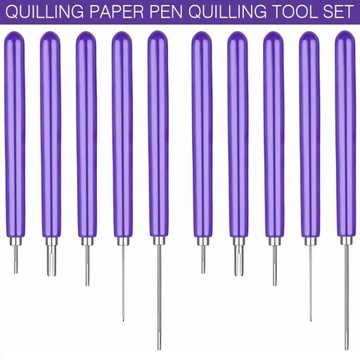 10pcs Quilling Kit Paper Filigree Tools Set Long Short Slotted Needle Pens