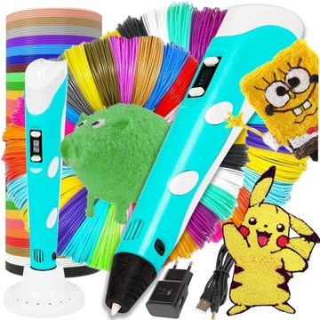 ZESTAW L MAGICZNY DŁUGOPIS 3D PEN DRUKARKA + WKŁADY 115M DLA DZIECI