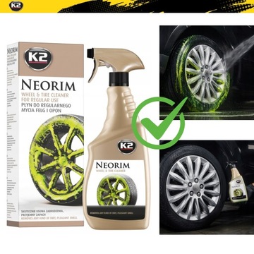 K2 NEORIM Skuteczny Płyn do Czyszczenia Felg i Opon Płynny Neonowy 700ml