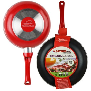 PATELNIA SOLIDNA 26 CM ALUMINIOWA GAZ PŁYTA GRZEWCZA DO SMAŻENIA NON STICK