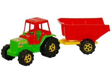 TRAKTOR TIGER Z PRZYCZEPĄ POJAZD ROLNICZY ZABAWKA DLA DZIECI