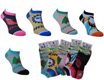 5 x KOLOROWE DAMSKIE STOPKI BAMBUSOWE 39-41 w16