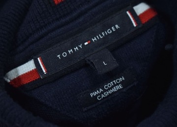 TOMMY HILFIGER Pima Cotton Cashmere Sweter Męski Golf L