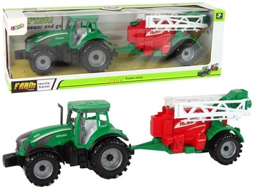 Zielony Traktor z Opryskiwaczem Napęd Frykcyjny