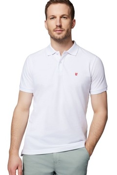 Koszulka Polo z Bawełny Męska Biała Próchnik PM3 XL