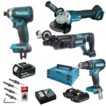 MAKITA ZESTAW COMBO 4SZT NARZĘDZI 18V 6AH 2x2AH