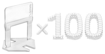 1 MM KLIPSY 100 SZTUK SYSTEM POZIOMOWANIA PŁYTEK